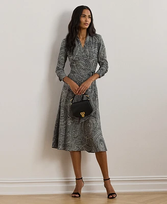 Lauren Ralph Women's Paisley Crepe Midi Dress