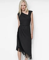 Dkny Women's Asymmetrical Fringe-Hem Cocktail Dress