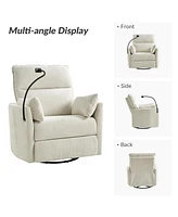 Hulala Home Lew Modern 38" Power Rocking Swivel Nursery Recliner with Usb