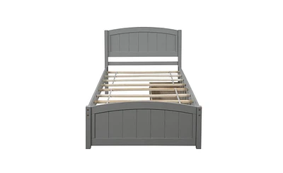 Slickblue Twin Platform Bed with Two Storage Drawers for Organized Living