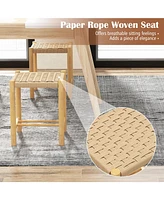 Sugift Dining Stool Set of 2 with Rubber Wood Frame