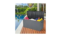 Slickblue Outdoor Garden Plastic Storage Deck Box - Lockable, Waterproof Chest