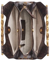 Donna Karan New York Metallic Snake Commack Triple Compartment Clutch