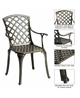 Sugift Outdoor Aluminum Dining Set of 2 Patio Bistro Chairs