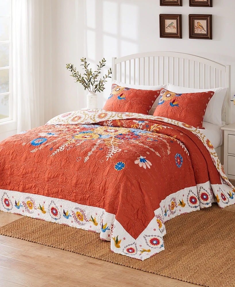 Greenland Home Fashions Topanga 3-Pc. Bedspread Set, Queen