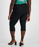 Bar Iii Trendy Plus High-Rise Ponte Side-Zip Capri Pants, Exclusively at Macy's