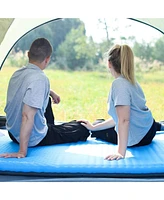 KingCamp 2 Person Self Inflating Double Air Camping Sleeping Pad, Blue/Charcoal