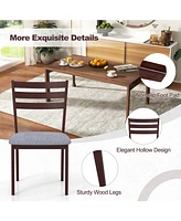 Sugift Set of 2 Upholstered Armless Kitchen Chair with Solid Rubber Wood Frame