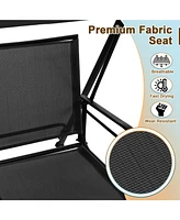 Sugift 2-Seat Outdoor Canopy Swing with Comfortable Fabric Seat and Heavy-duty Metal Frame