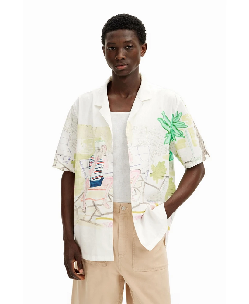 Desigual Men's Watercolor print shirt