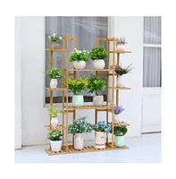 Unho Garden Potted Flower Plant Stand 9 Tier Wood Corner Display Shelf Shelving Rack