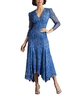 Tadashi Shoji Women's Beata Handkerchief Hem Midi Dress