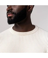Hope & Henry Men's Organic Crew Neck Herringbone Detail Sweater