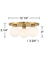 Possini Euro Design Possini Euro Mandy 12 1/4"W Gold 3-Light Led Ceiling Light