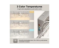 gaomon 4 Light Brushed Nickel Bathroom Light Fixtures, Vanity Lights Crystal Bubble Glass Dimmable 3 Color Temperatures Modern Bathroom Wall Sconce fo