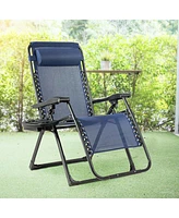 Sugift Oversize Lounge Chair with Cup Holder of Heavy Duty for outdoor