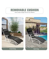 Inolait Adjustable Outdoor Lightweight Folding Chaise Lounge Chair with Pillow