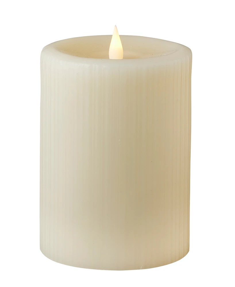 Seasonal Fine Ribbed Motion Flameless Candle, 4x6