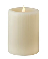 Seasonal Fine Ribbed Motion Flameless Candle, 4x6