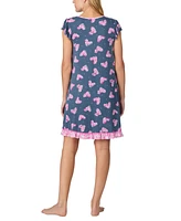 Ellen Tracy Women's Printed Flutter-Sleeve Sleepshirt