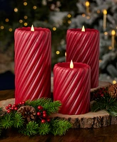 Seasonal Swirl Motion Flameless Candle, 4x10