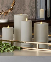 Seasonal Fine Ribbed Motion Flameless Candle, 4x8