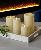 Seasonal Fine Ribbed Motion Flameless Candle, 4x6