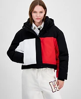 Tommy Jeans Women's Cropped Flag Puffer Jacket