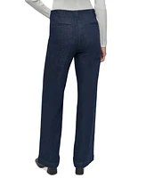 Dkny Jeans Petite High-Rise Wide-Leg