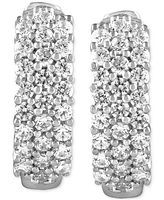 Diamond Triple Row Hoop Earrings (1/2 ct. t.w.) in 14k White Gold