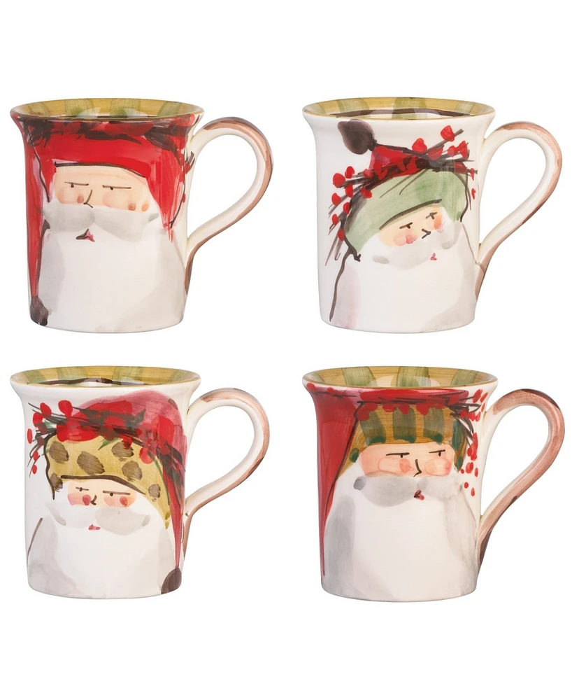 Vietri Old St. Nick Assorted Mugs, Set of 4