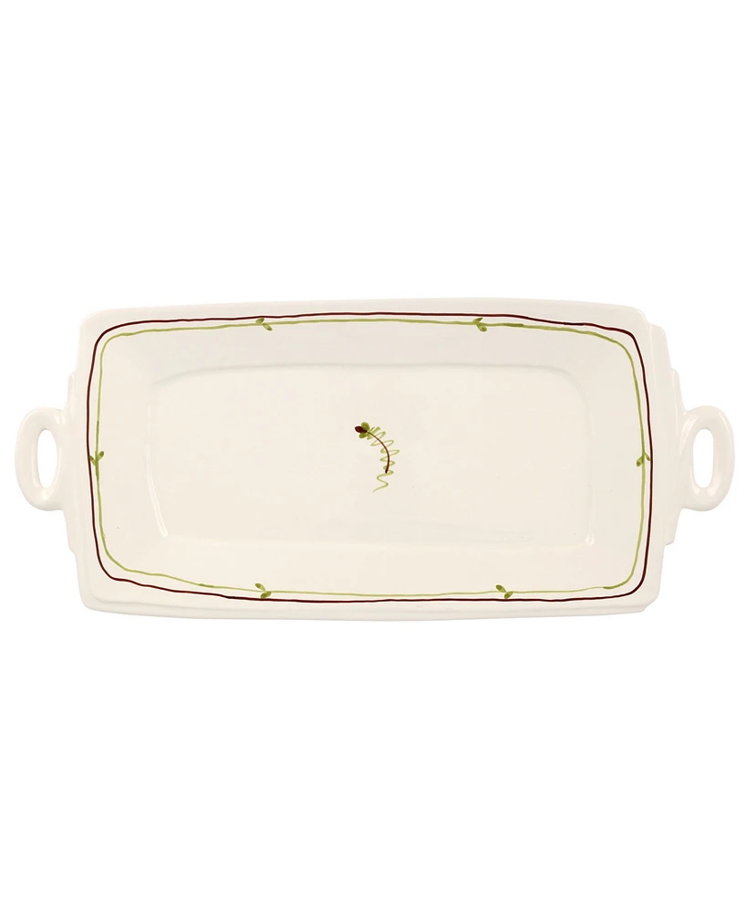 Vietri Lastra Fiori di Bosco Handled Rectangular Platter