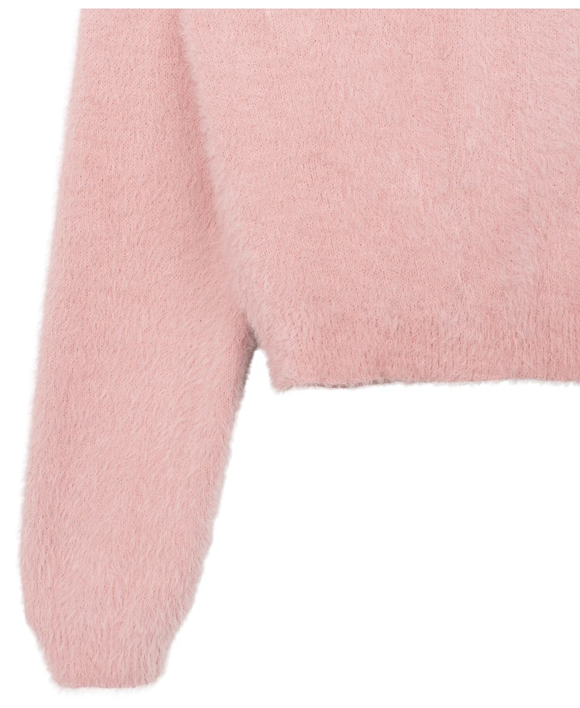 Stella 88 Big Girls Fuzzy with Bow Applique Sweater