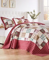 Greenland Home Oxford Traditional Plaid 3-Pc. Bedspread Set