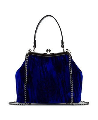 Patricia Nash Laureana Frame Crushed Velvet Satchel Bag