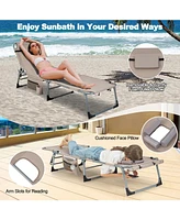 Inolait Sugift 5-position Outdoor Folding Chaise Lounge Chair