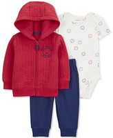 Carter's Baby Boys All Smiles Hoodie, Printed Bodysuit & Pants, 3-Pc. Set