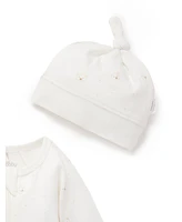 Purebaby Baby Zip Coverall & Hat Set