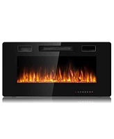 Gymax 36-inch Recessed Wall Mounted Electric Fireplace Heater w/ Remote Control