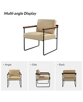 Hulala Home Justo Modern Arm Chair with Sturdy Metal Tube Side