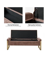 Hulala Home Modern Alberto Storage Bench with Metal Legs