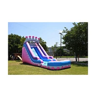 JumpOrange Commercial Grade Inflatable 18' Princess Tiara Super Party Water Slide with Air Blower, Pvc Vinyl, Outdoor Play, Kids Party