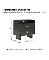 Claudio Modern 28"Tall Nightstand with Solid Wood Legs