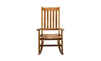 Slickblue Square Wooden Rocking Chair Original Finish, Classic Design for Comfortable Indoor Seating