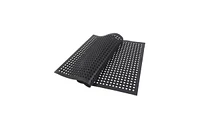 Slickblue Industrial Multi-Functional Anti-Fatigue Rubber Hexagonal Mat for Bar and Kitchen with Drainage and Non-Slip Design