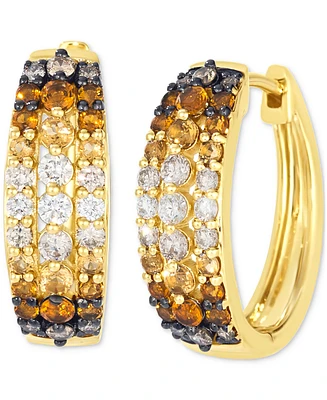 Le Vian Ombre Citrine (1/2 ct. t.w.) & Diamond (1/2 ct. t.w.) Triple Row Small Hoop Earrings, 0.71"