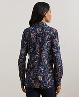 Lauren Ralph Women's Classic-Fit Floral Cotton Voile Shirt