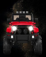 Sugift 12V Electric Ride On Truck with Parental Remote Control and Led Lights