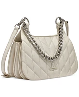 Karl Lagerfeld Paris Lafayette Small White Quilted Leather Shoulder Bag