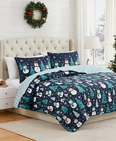 Avanti Snowman Reversible -Pc. Quilt Set